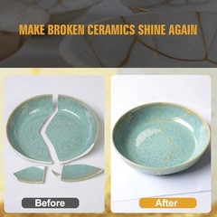 Kintsugi Repair Kit – Food Safe Glue & Gold Mica Powder for Ceramics & Porcelain