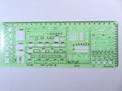 Geometric Drafting Stencils Drawing Templates 6 Piece Set Transparent Green