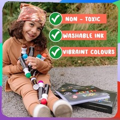 Chalkola 16 Washable Dot Markers for Toddlers | w/ 50 Page Coloring Activity …