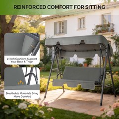 68*43*60 inch Dark Gray KD Style with Cushion Canopy Iron Oxford Fabric 250kg