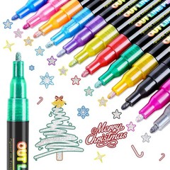12 Color Double Line Outline Markers Glitter Metallic Markers Art Pen Set