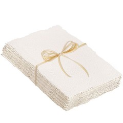 Prudiut 25 Sheets 300 GSM Deckled Edge Cotton Watercolor 2 x 3.5 inch, white