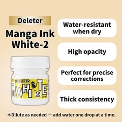 Manga Pen Set ｜Pen Holder (T-40) x2, Ink Black No.4 x2 (4341-0005), White No….