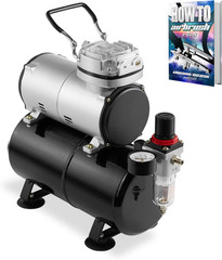 1/5 HP Airbrush Compressor with Air Tank, Regulator, Gauge and Water Trap – Quie