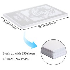 Tenare 250 Sheets Tracing Paper for Drawing Light up 8.3 x 11.7 Inch, Clear