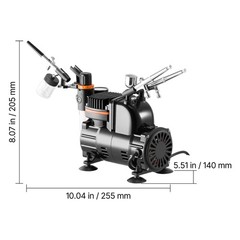 Uimoso Airbrush Kit with Compressor, 3 Brushes, 3 Nozzles for Painting Tasks