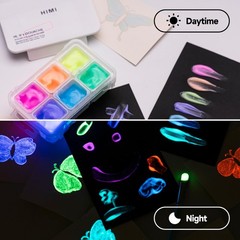 Glow in The Dark Jelly Gouache Paint Set, 6 Colors 23ml, Jelly Cup Design, Tr…
