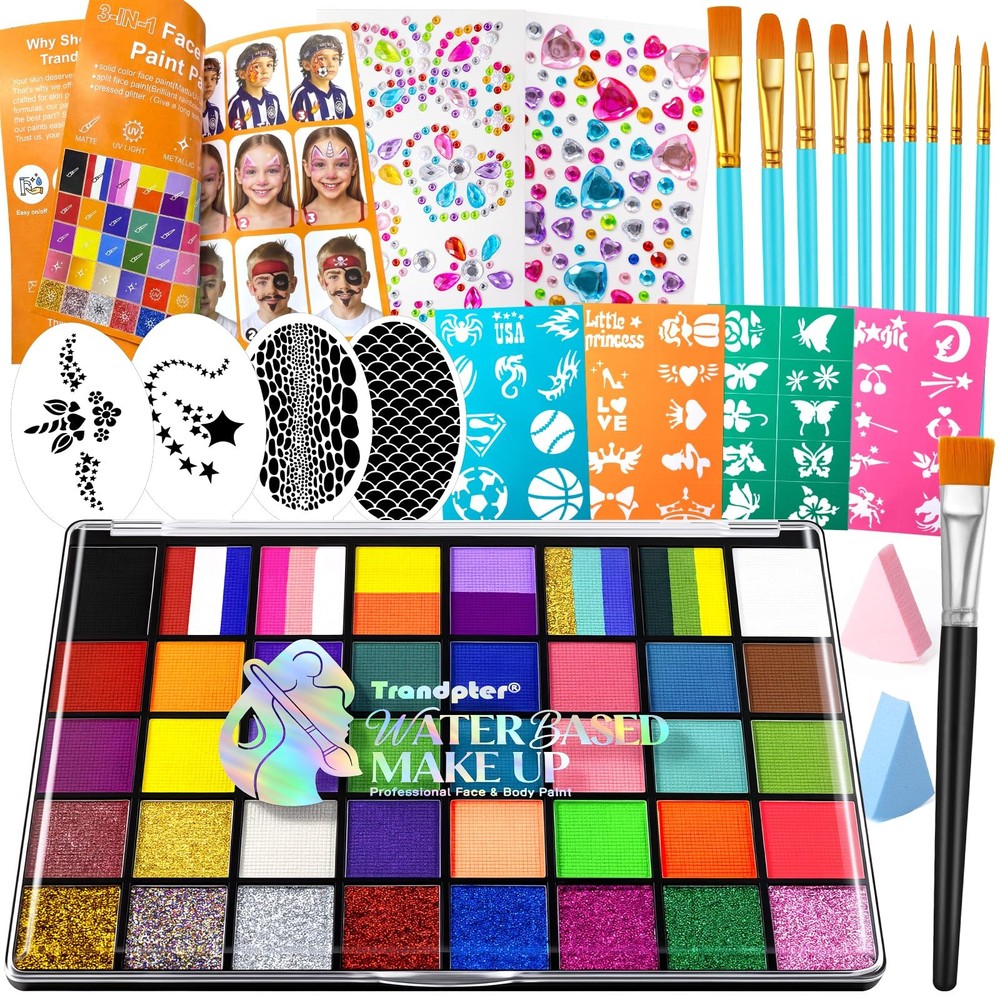 Face Painting Kit for Kids – 40 Color Pro Facepaint Palette 40 colors