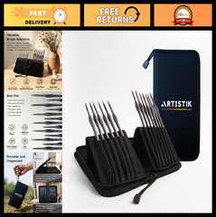 13-Piece Miniature Paint Brush Set for Acrylic, Oil, Watercolor, Nail Art & More