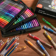 Gel Pens, 120 Pack Gel Pen Set Packed in Sturdy Box, 60 Unique Colors with 60…