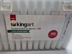 KINGART 120 Count Double Ended Art Markers Alcohol Based Fine and Chisel Tips