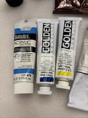 Lot Of 10 Assorted Used Golden Artist Acrylics Liquitex Chroma Graham