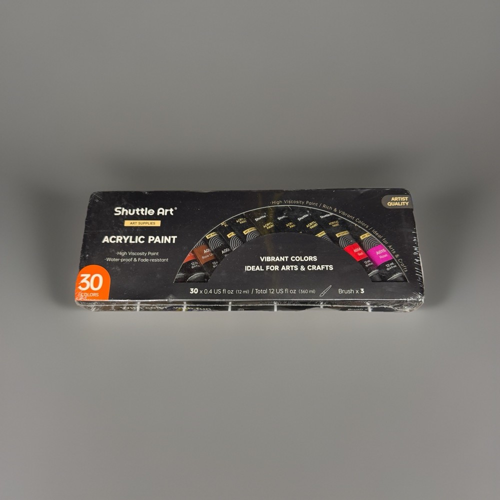 Shuttle Art Acrylic Paint Set, 30 x12ml Tubes Artist 33 Piece 30 Colors
