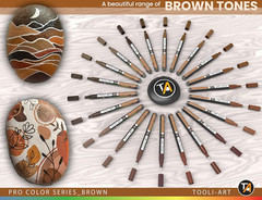 Acrylic Paint Pens 22 Brown Tones Assorted Pro Color Series Markers Set 0.7mm Ex