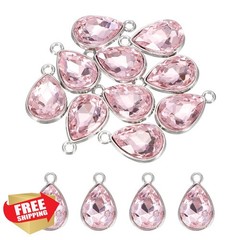 MECCANIXITY Teardrop Charm Pink 10x14mm 10 Pcs