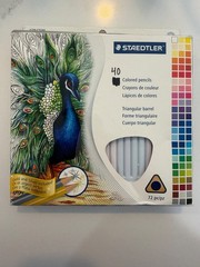 Staedtler 1270 C72A6 72 Triangular Colored Pencils Set – 40 Colors