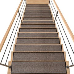 30X8 Inch Stair Mat, 15 Pack Comfortable Stair Treads for Wooden Steps, Non-S…