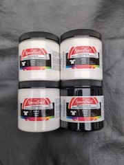 4 Jars Of Speedball Screen Printing Ink. 8 oz. 3 White (4563) & 1 Black (32905)
