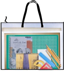 Spacious 19×25 Art Storage Case with Zipper & Shoulder Strap for Easy Carrying