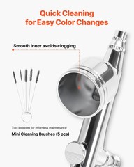 VEVOR Airbrush Kit Air Brush Kit 1/6 HP Air Compressor 1 Airbrush 3 Tips Paint