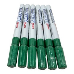 6 Markers Uni-Paint 63704 PX-21 Oil-Based Paint Marker Green Fine Line