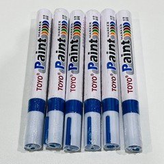 6-PACK BLUE TIRE LETTERING PAINT MARKER PEN, WATERPROOF PERMANENT AUTOMOTIVE PAI