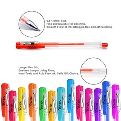 100 PCS Gel Pens Metallic Neon Glitter Pastel High Quality with Fine Points