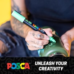 Posca Paint Markers, 5M Medium Acrylic Markers with Reversible Tips, Artist Reco