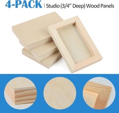 4-Pack 4×6” Unfinished Birch Wood Panels for Art & Crafts – Durable 3/4” Thick