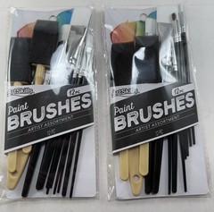 ArtSkills Paint Brushes Artist Assortment 12 PC-New-Sealed