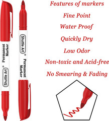 Red Fine Point Permanent Markers, 30 Pack