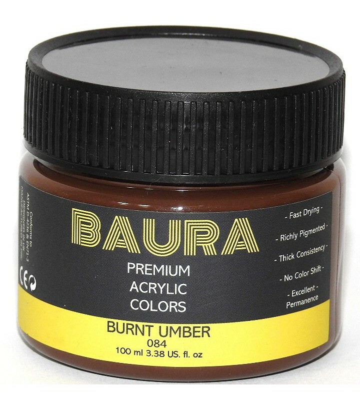 Brown Premium Acrylic Paint Burnt Umber 100 ml 3.38 Fl. Oz.