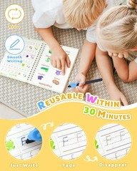 Magic Practice Copybook 4 Books with Pens Reusable Writing for Preschool