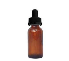 1 OZ 30ML AMBER BOSTON ROUND GLASS BOTTLES W/ CRC CHILD RESISTANT GLASS DROPPER
