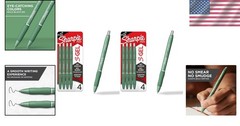 S-Gel Medium Point Gel Pens – 8 Pack with No Smear Black Ink and Ergonomic Grip