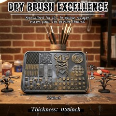 Miniature Painting Dry Brush Palette 7.9 x 5.5 Inch Black Texture Palette