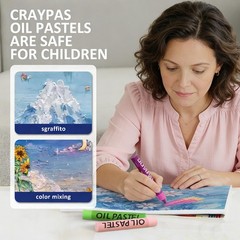 PABLUE Oil Pastels 48 Colors, Soft Pastel Crayons for Drawing Multicolor