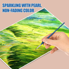 Mini Glitter Watercolor Paint Set with Paper, 24 Colors Shimmer Metallic