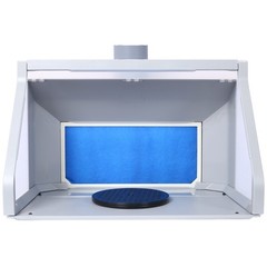 Portable Airbrush Spray Booth Kit with Turntable, Dual Fans, LED Lights