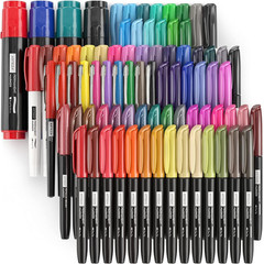 Permanent Markers – Set of 80 with 61 Assorted Colors, Low-Odor Quick-Dry Paint