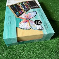Mixed Media 104-Piece Deluxe Art Set with Wooden Box and Drawing Supplies NEW