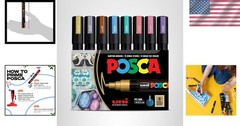 Professional-Grade 8 Metallic Marker Set with Reversible Tips – Multicolor