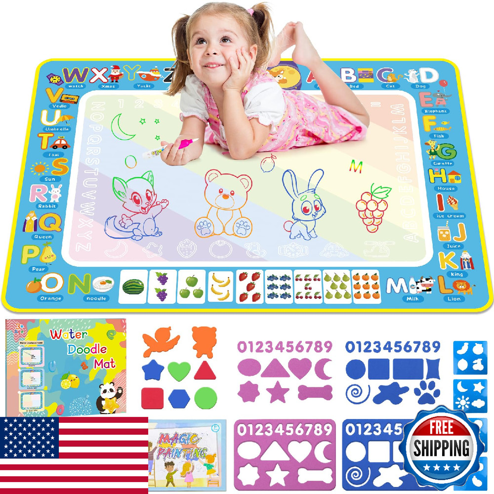 BlissfulBlend Water Doodle Mat Kids Mess Free Coloring Doodle Mat Educational To