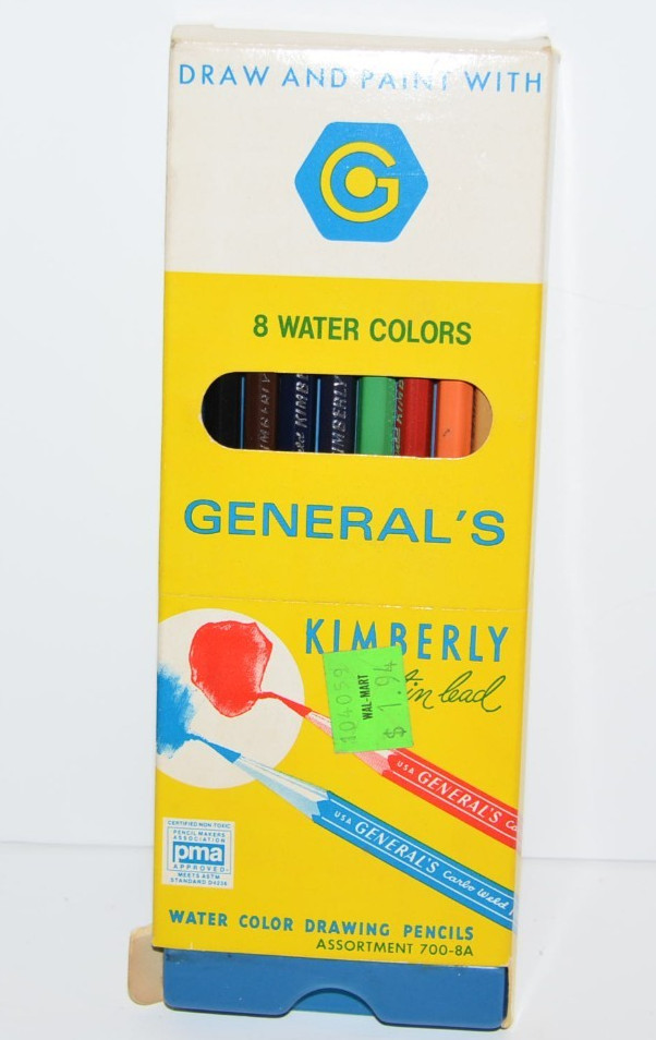 General’s Kimberly Watercolor Drawing Pencils set of 8 Cool Colors Vtg