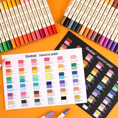 Grabie 72 Colors Acrylic Paint Markers, 36 Pack Dual Tip Soft Brush Acrylic Mark