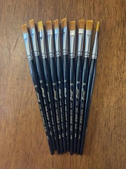 Vintage SCHARFF Artists Brush Series 140 Golden Taklon Syn-Sable FLAT size 10