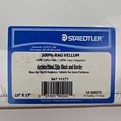 Staedtler Vellum Paper With Title Block and Border, 11″ x 17″, White, 10 Sheets