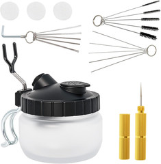 Airbrush Cleaning Kit Spray Wash Cleaning Pot Stabilizer Jar Bottles Holder w…