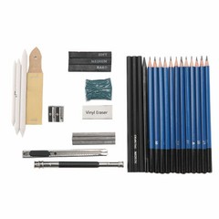 32pc Professional Sketching Drawing Set Art Pencil Kit Graphite Charcoal Artists