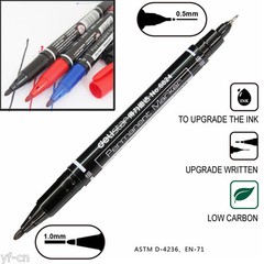 30pcs Delistar 1mm/0.5mm Twin Tip Permanent Marker Pen Waterproof Dry Fast 6824